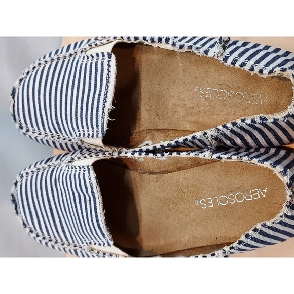 AEROSOLES Blue and White Striped Loafers - Picture 5 of 11